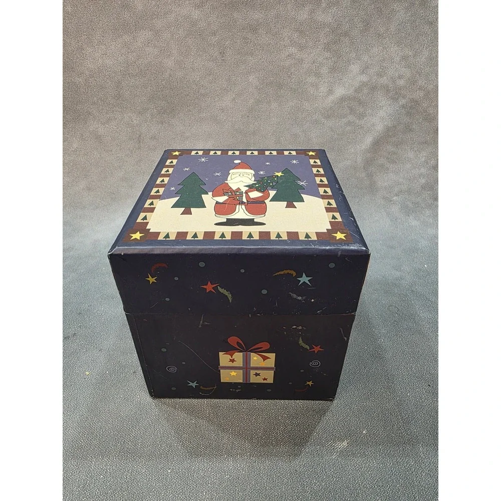 Christmas Nesting Boxes Set of 3 Santa Penguin Reindeer Holiday Decor Square